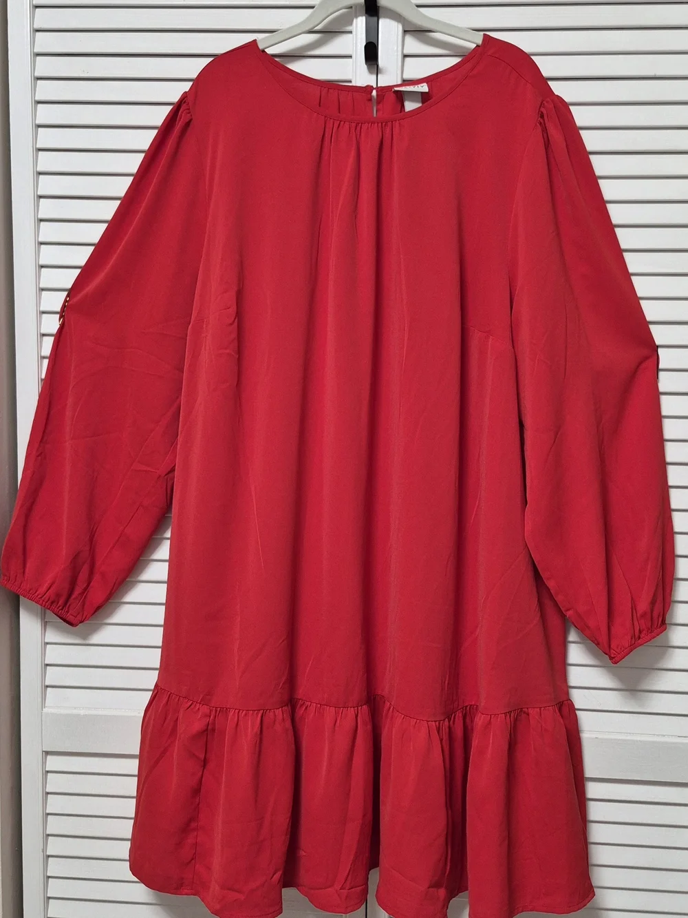 Ava & Viv Vibrant Red Ruffle-Neck Blouse - Picture 2 of 9